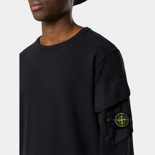 Свитшот Stone Island Felpa Cotton Crewneck Sweatshirt Black