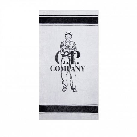 C.P.Company British Sailor Graphic Towel Beach White/Navy