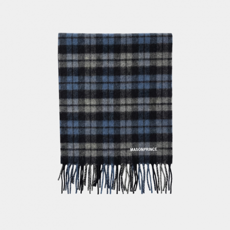 Шарф MasonPrince Wool Checkered Scarf Blue Grid