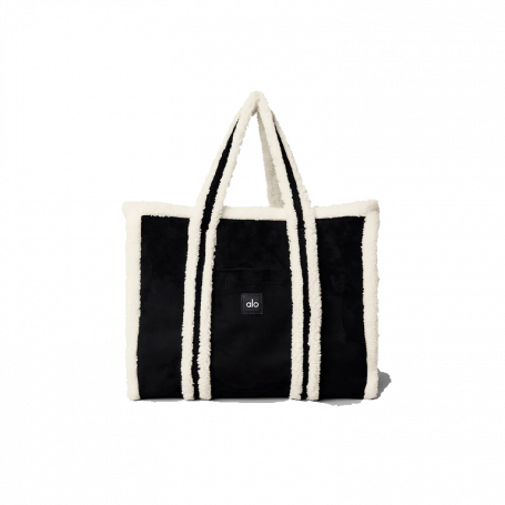 Alo Yoga Winterfun Tote Bag Black Ivory