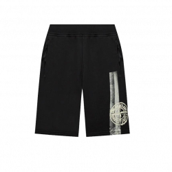 Stone Island Felpa Bermuda Stripes Shorts Black