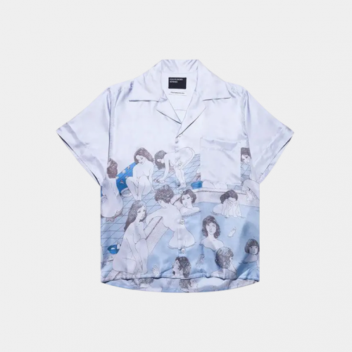 Рубашка Enfants Riches Deprimes Silk Chemise Shirt Light Blue