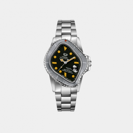 Часы LAARVEE PEA001 Silver Precision Steel: White Silver BEZEL & Black Dial