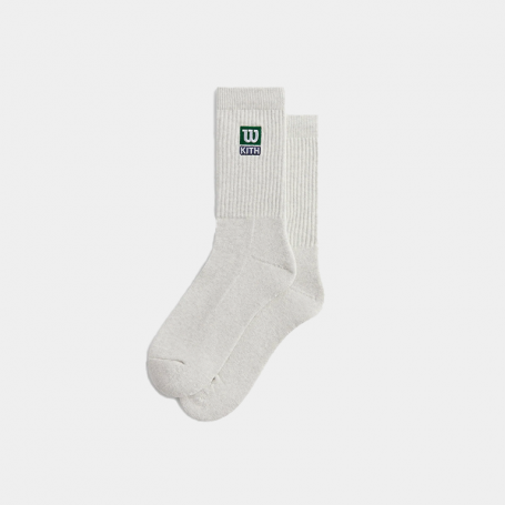Носки Kith for Wilson Logo Crew Socks Light Heather Grey