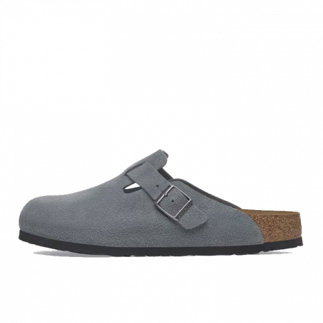 Birkenstock Boston Suede Leather Regular Basalt Gray