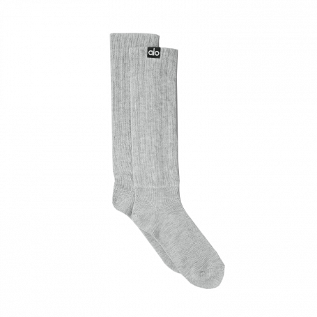 Alo Yoga Unisex Scrunch Sock Athletic Heather Grey