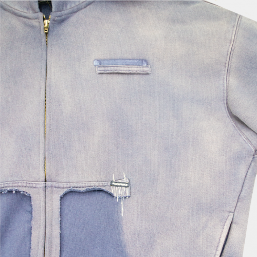 Зип-худи MasonPrince Destroyed Hoodie Washed Blue