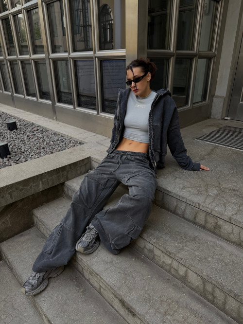 Штаны Sabe Pants Acid Wash Dark Grey