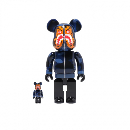 Bearbrick x BAPE Camo Tiger 100% & 400% Set Blue