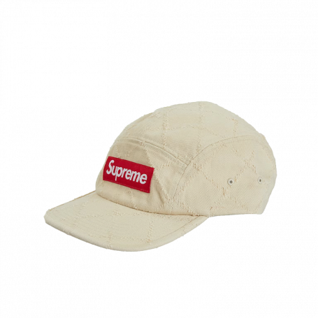 Supreme Punched Denim Camp Cap Dyed Beige