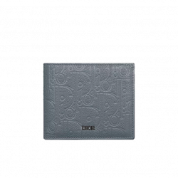 Dior Bifold Wallet Gravity Leather Deep Gray