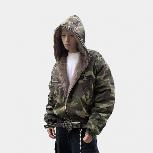 Куртка Stranger Lab Retro Jacket Fur Collar Military Camo