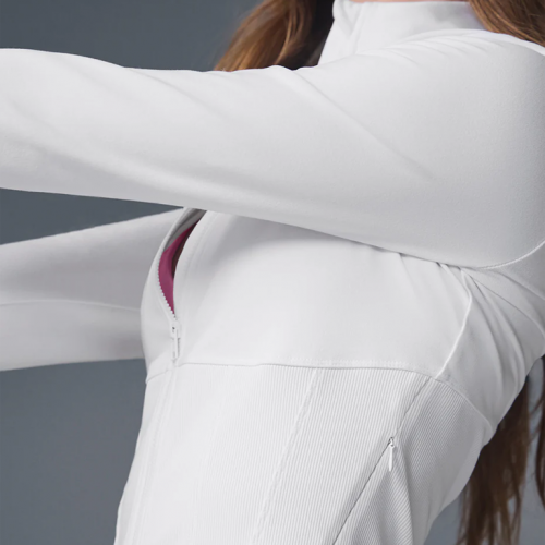 Alo Yoga Airbrush Corset Full Zip Jacket White