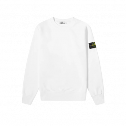 Stone Island Fleece Garment Dyed Crewneck White