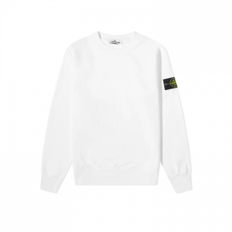 Stone Island Fleece Garment Dyed Crewneck White