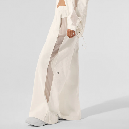 Alo Yoga High-Waist Origin Wide Leg Track Pant Ivory