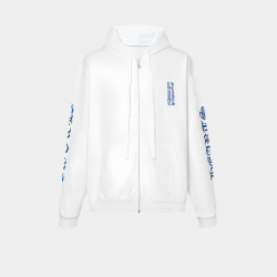 Зип-худи Chrome Hearts Blue Vertical Logo Zip-up White