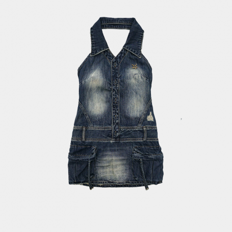 Платье MoroMoro Halter Denim Mini Dress Navy