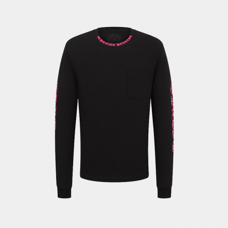 Лонгслив Chrome Hearts Pink Neck Logo Long-Sleeve Black