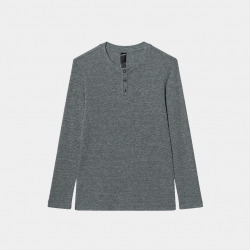 Лонгслив Chrome Hearts Thermal Embroidered Long Sleeve Henley Grey