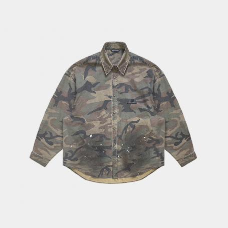 Рубашка MasonPrince Vintage Distressed Shirt Camo Green