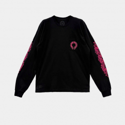 Лонгслив Chrome Hearts Pink Horse Shoe Crewneck Black