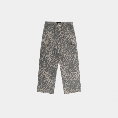Брюки MasonPrince Wide-Leg Cargo Pants Leopard Print Sand Grey