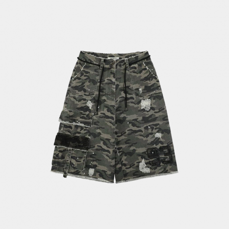 Шорты MoroMoro Cargo Distressed Shorts Military Green