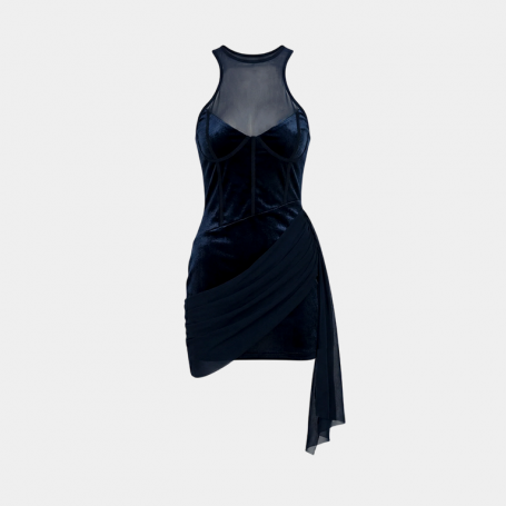 PARE Прилегающее Fashion платье с драпировкой, Черное