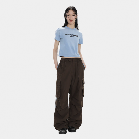 Футболка MasonPrince T-Shirt Crop Embroidered Logo Blue