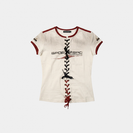 Футболка MasonPrince Lace-Up Slim Fit T-Shirt White