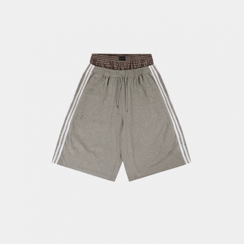 Шорты MasonPrince Layered Plaid Waistband Track Shorts Grey