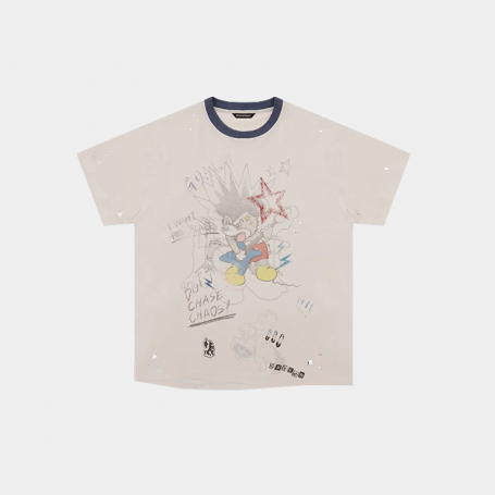 Футболка MasonPrince Grunge Rock Graphic Rhinestone T-Shirt White