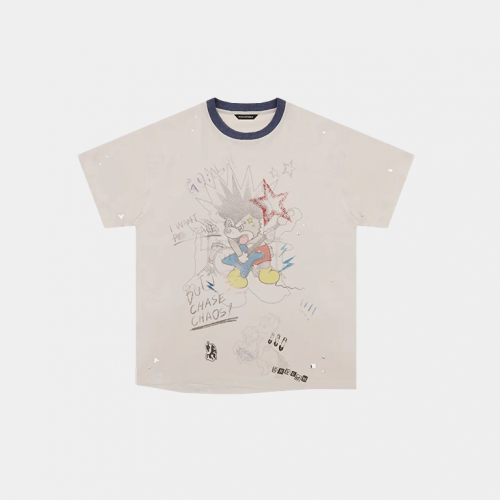 Футболка MasonPrince Grunge Rock Graphic Rhinestone T-Shirt White