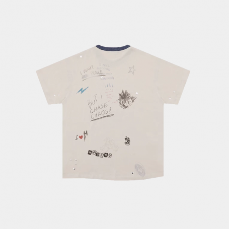 Футболка MasonPrince Grunge Rock Graphic Rhinestone T-Shirt White