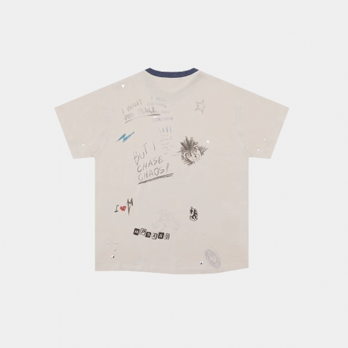 Футболка MasonPrince Grunge Rock Graphic Rhinestone T-Shirt White
