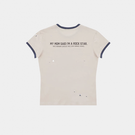 Футболка MasonPrince Grunge Rock Slim Fit Ringer T-Shirt White