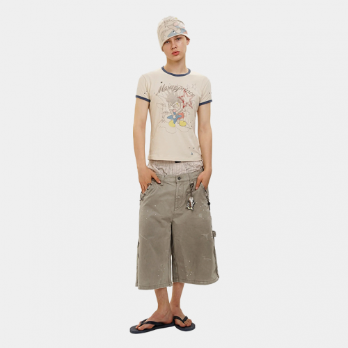 Футболка MasonPrince Grunge Rock Slim Fit Ringer T-Shirt White