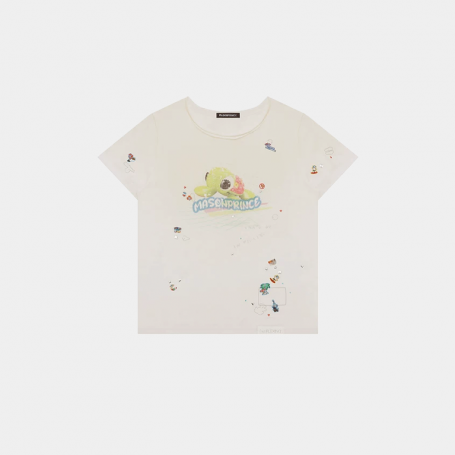 Футболка MasonPrince Resort Sea Turtle Expert Off-Shoulder T-Shirt White