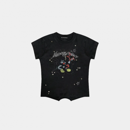 Футболка MasonPrince Grunge Rock Slim Fit Ringer T-Shirt Black