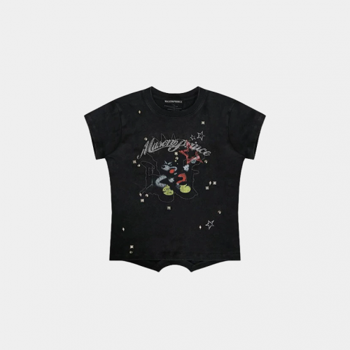 Футболка MasonPrince Grunge Rock Slim Fit Ringer T-Shirt Black