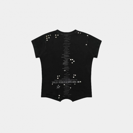 Футболка MasonPrince Grunge Rock Slim Fit Ringer T-Shirt Black