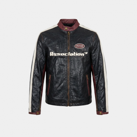 Куртка MasonPrince Vintage Racing Leather Jacket Black