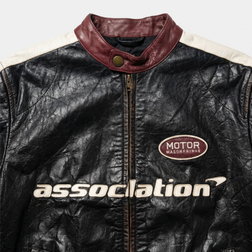 Куртка MasonPrince Vintage Racing Leather Jacket Black