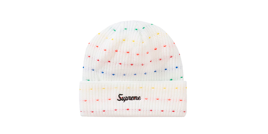 Supreme Loose Gauge Beanie White Multi