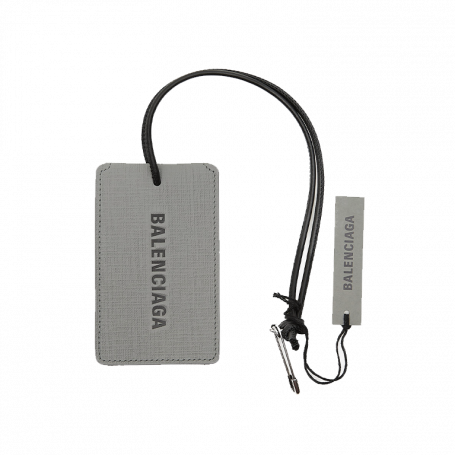 Картхолдер Balenciaga Classic Tags Logo Printed Leather Wallet Card Holder Gray