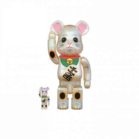 Bearbrick Maneki Neko 100% & 400% Set Transparent Plating