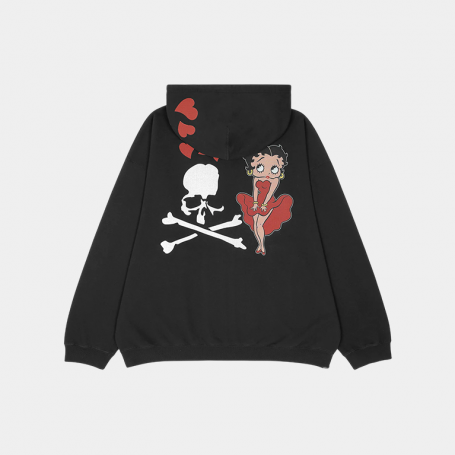 Зип-худи Mastermind x Betty Boop Zip-Up Red Logo Hoodie Black