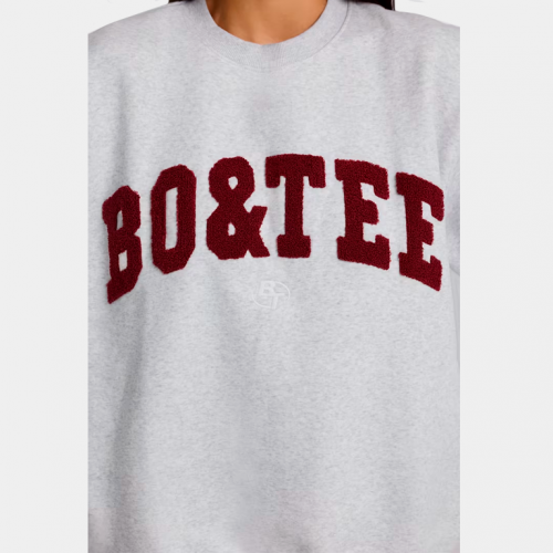 Свитшот Bo+Tee Oversized Crew Neck Sweatshirt Heather Grey