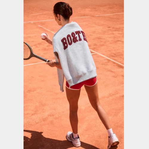 Свитшот Bo+Tee Oversized Crew Neck Sweatshirt Heather Grey